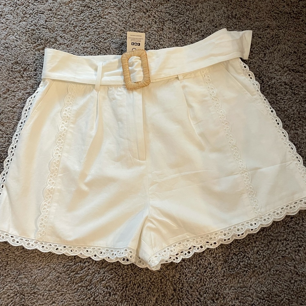 White high rise shorts